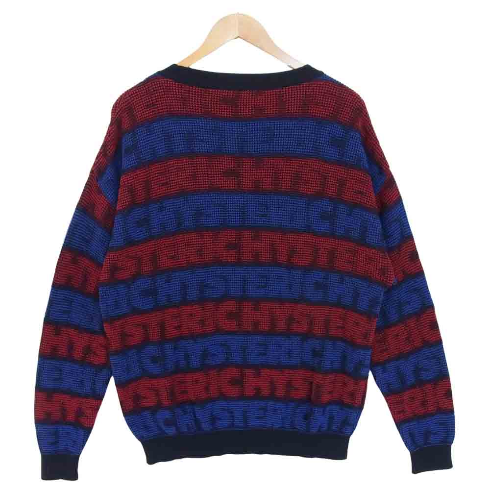 HYSTERIC GLAMOUR ヒステリックグラマー 01201NS01 HYSTERIC DEAD BEAR ヒスベア ジャカード プルオーバー ニット 青赤系 FREE【中古】