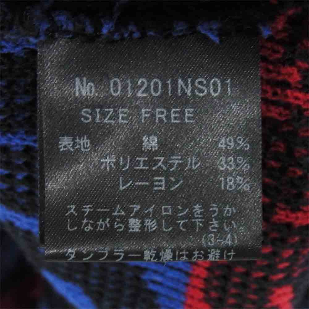 HYSTERIC GLAMOUR ヒステリックグラマー 01201NS01 HYSTERIC DEAD BEAR ヒスベア ジャカード プルオーバー ニット 青赤系 FREE【中古】