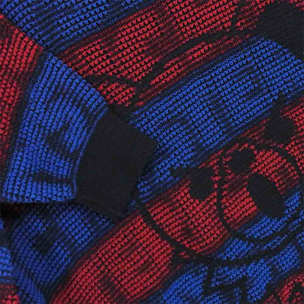 HYSTERIC GLAMOUR ヒステリックグラマー 01201NS01 HYSTERIC DEAD BEAR ヒスベア ジャカード プルオーバー ニット 青赤系 FREE【中古】