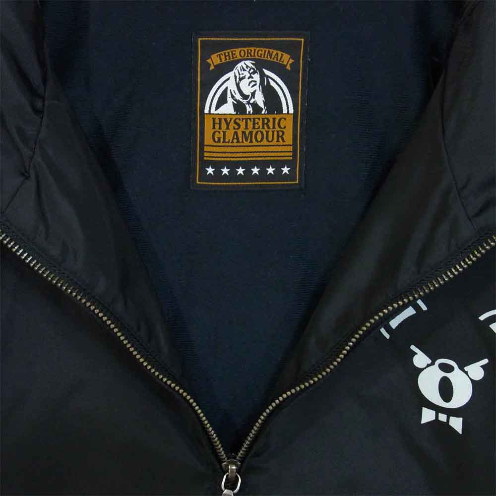 HYSTERIC GLAMOUR ヒステリックグラマー 01193AB11 BEAR FACE フリル フーデッド ナイロン ジャケット ブラック系 FREE【中古】