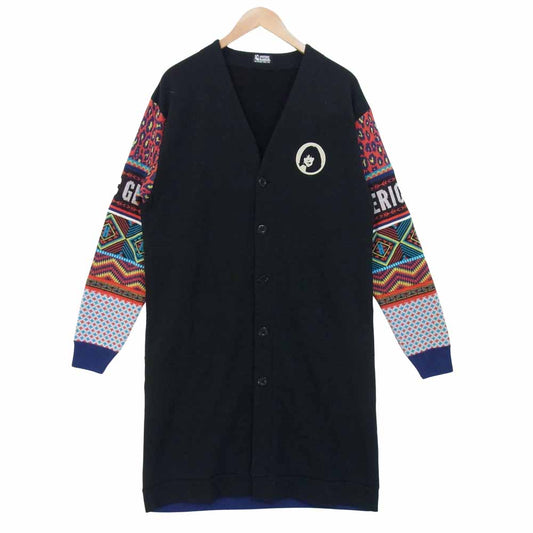 HYSTERIC GLAMOUR ヒステリックグラマー 01203CD02 HYS EXOTIC柄 ジャガード ロング カーディガン ブラック系 FREE【美品】【中古】