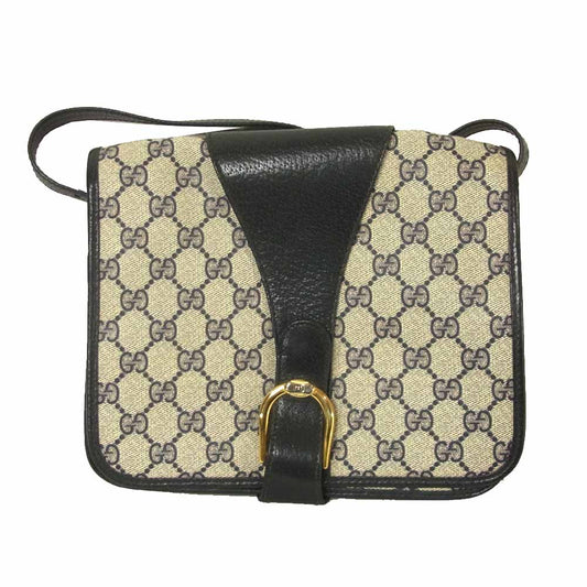 GUCCI グッチ オールドグッチ ショルダー バッグ イタリア製 ネイビー系【中古】