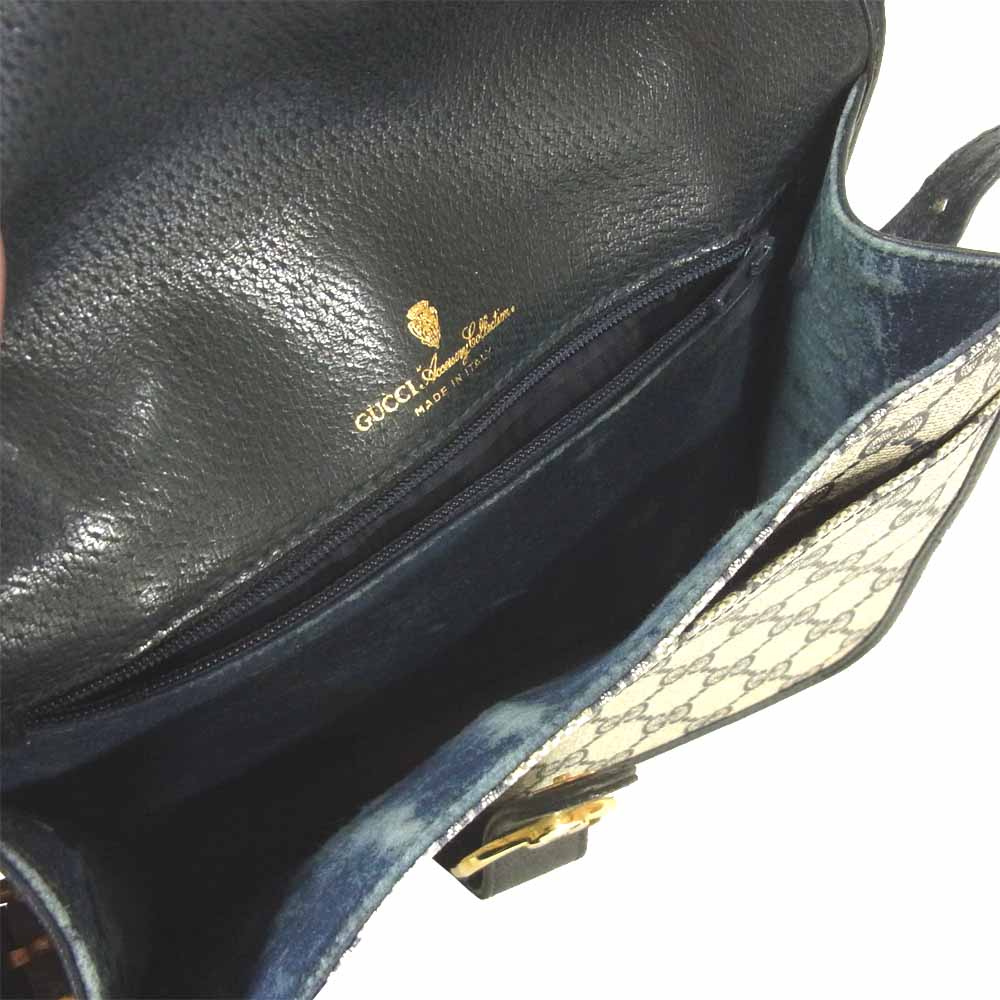 GUCCI グッチ オールドグッチ ショルダー バッグ イタリア製 ネイビー系【中古】