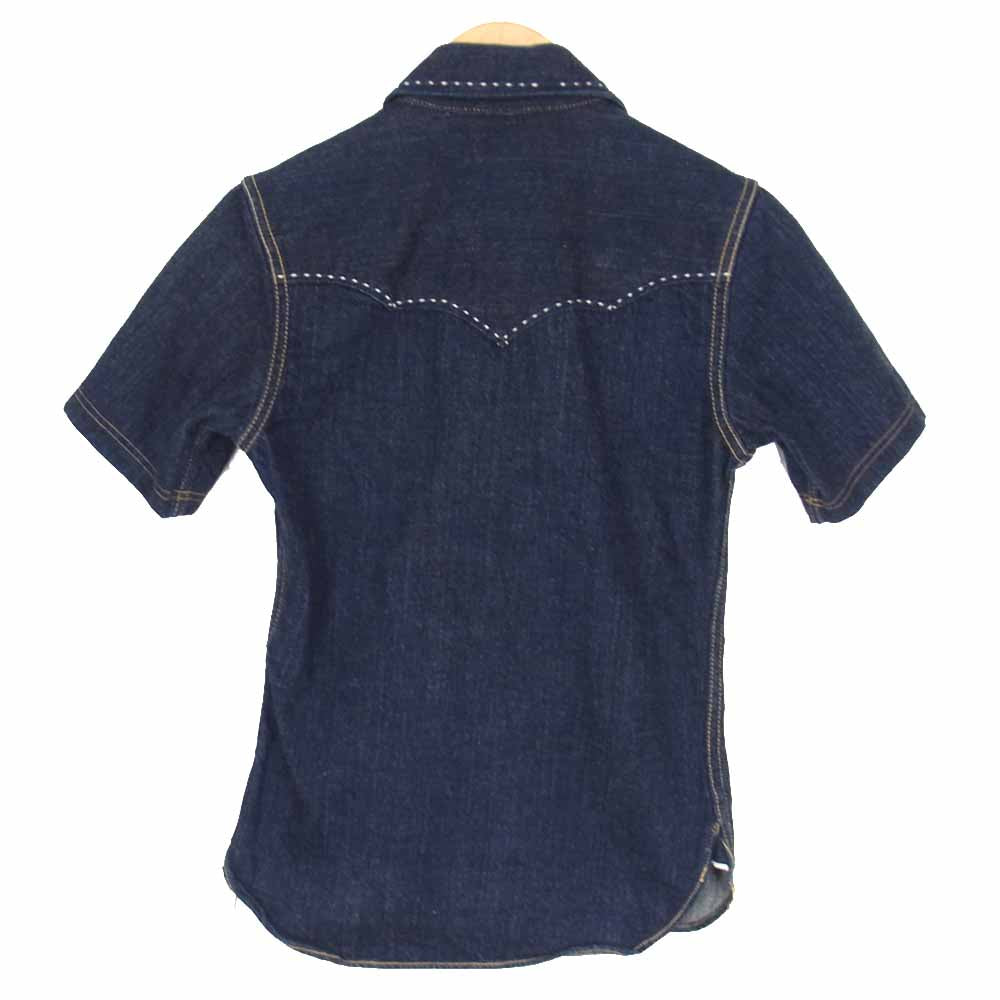 THE FLAT HEAD ザフラットヘッド 半袖 デニム ウエスタン シャツ インディゴブルー系 32【中古】