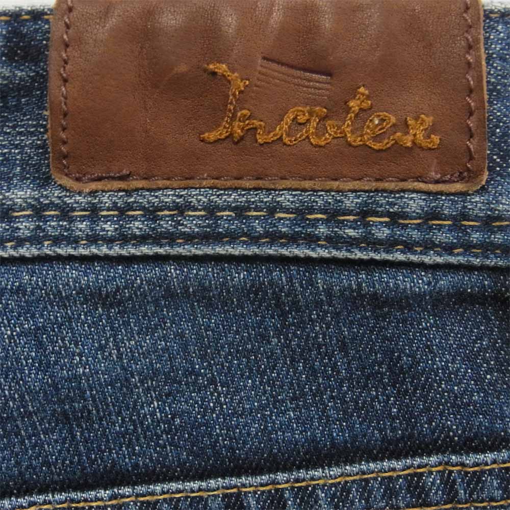 INCOTEX インコテックス 313XO インディゴ デニム パンツ コットン 牛革 イタリア製 インディゴブルー系 31【中古】