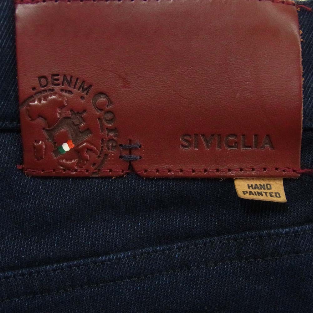 シビリア 18F-7 裏起毛 デニム パンツ コットン イタリア製 ネイビー系 30【中古】