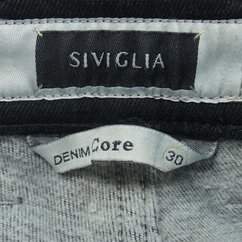 シビリア 18F-7 裏起毛 デニム パンツ コットン イタリア製 ネイビー系 30【中古】