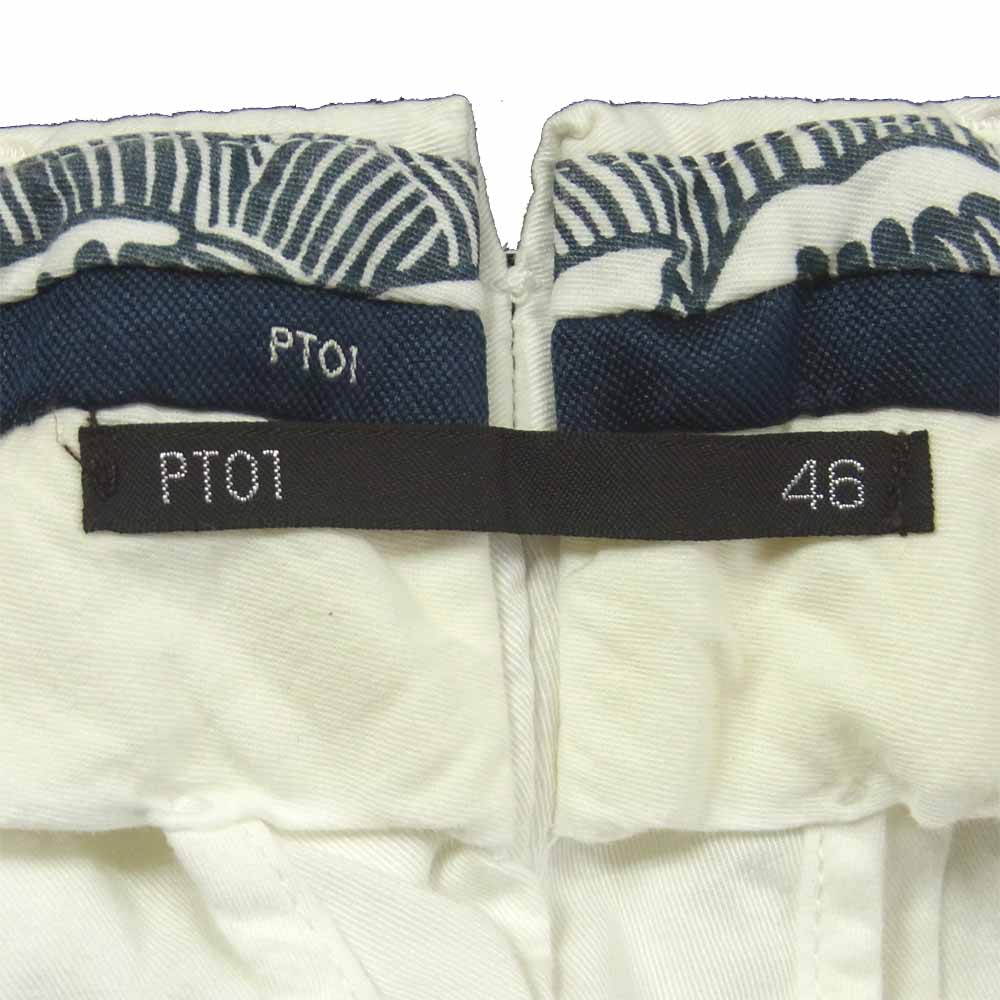 ピーティーゼロウーノ Malibu マリブ スキニーフィット スラックス パンツ ルーマニア製 ホワイト系 46【中古】