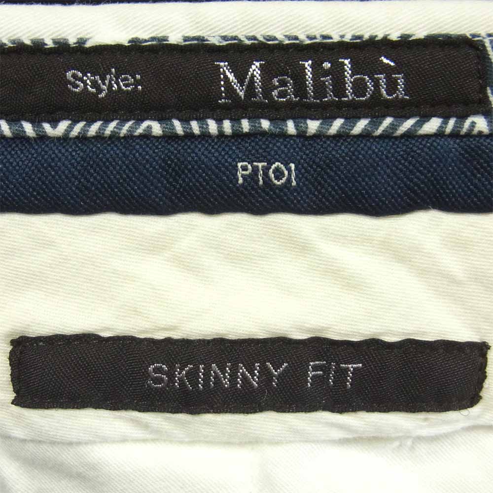 ピーティーゼロウーノ Malibu マリブ スキニーフィット スラックス パンツ ルーマニア製 ホワイト系 46【中古】