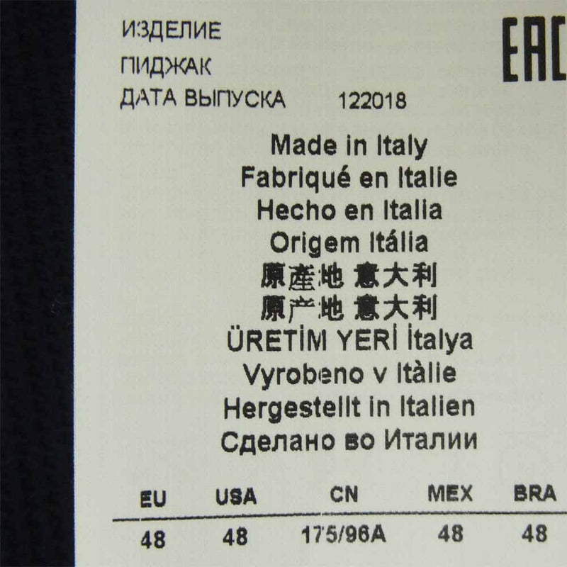 Emporio Armani エンポリオ・アルマーニ ストレッチ 2B ジャケット イタリア製 ネイビー系 48【中古】