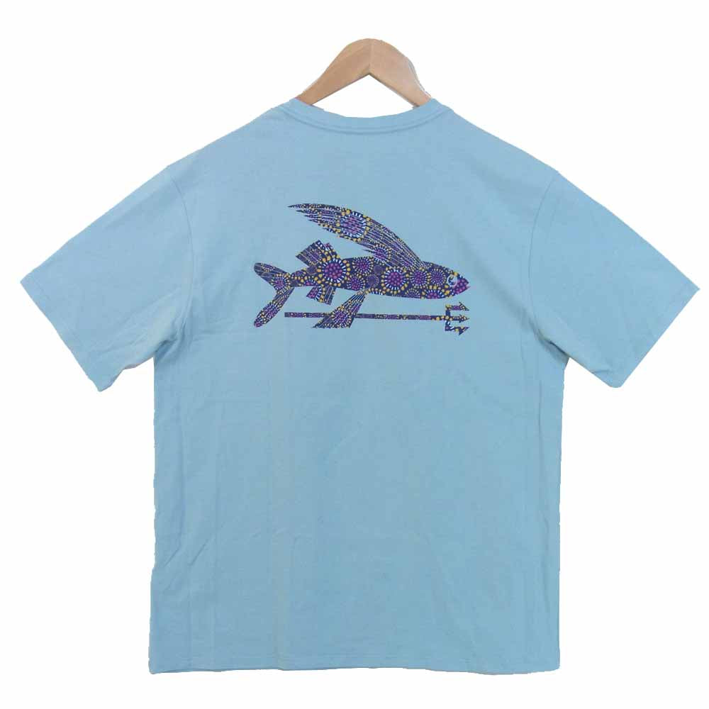 メンズpatagonia Tシャツ XL M's Flying Fish ホワイト