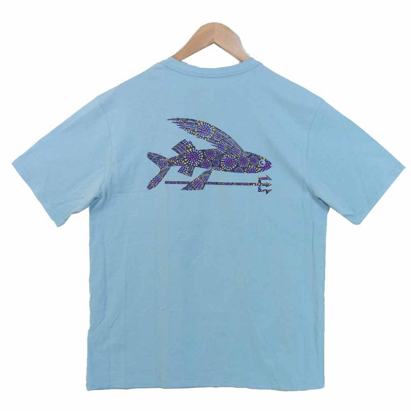 patagonia パタゴニア 38528 Flying Fish Organic Cotton T-Shirt フライング フィッシュ オーガニック Tシャツ ライトブルー系 M【新古品】【未使用】【中古】