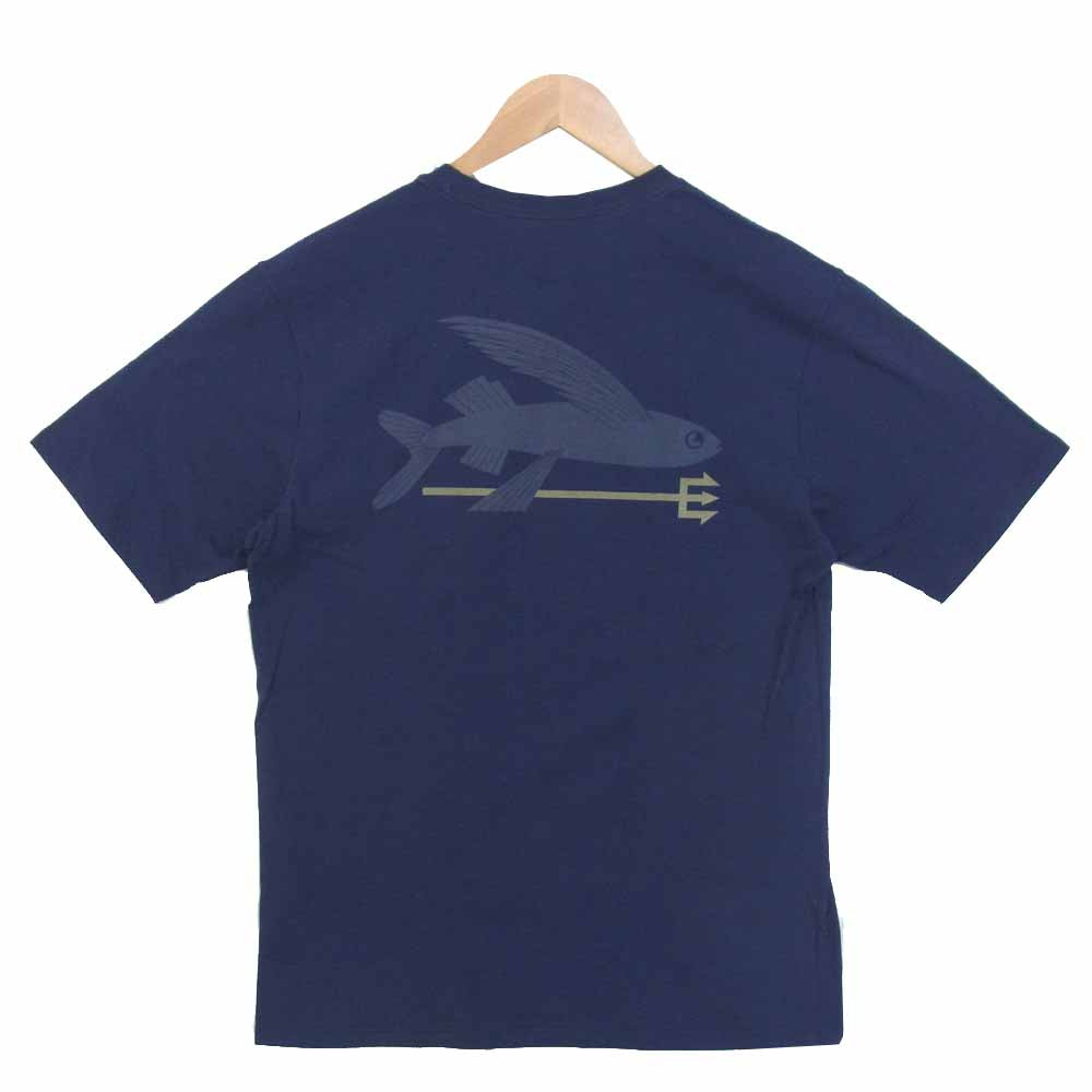 patagonia パタゴニア 38528 Flying Fish Organic Cotton T-Shirt フライング フィッシュ オーガニック Tシャツ ネイビー系 S【新古品】【未使用】【中古】