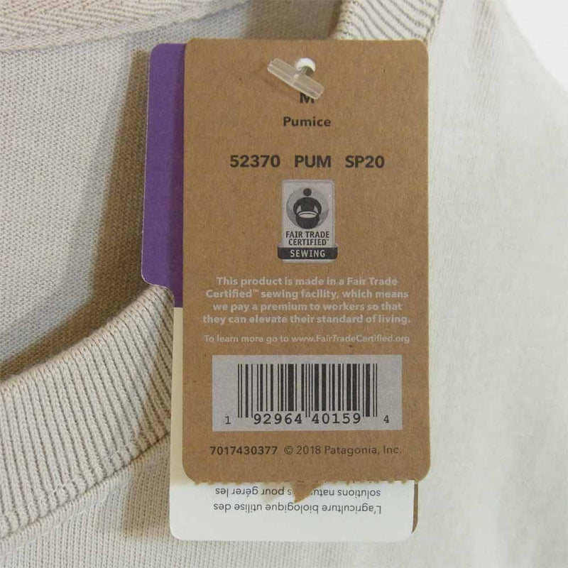 patagonia パタゴニア 20SP 52370 Organic Cotton MWP T-SHIRTS オーガニックコットン ポケット Tシャツ Pumice M【新古品】【未使用】【中古】