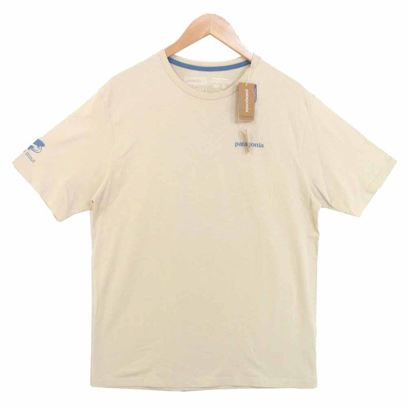 patagonia パタゴニア 38534 Safeguard Stencil World Trout Organic T-Shirt オーガニック Tシャツ Pumice S【新古品】【未使用】【中古】