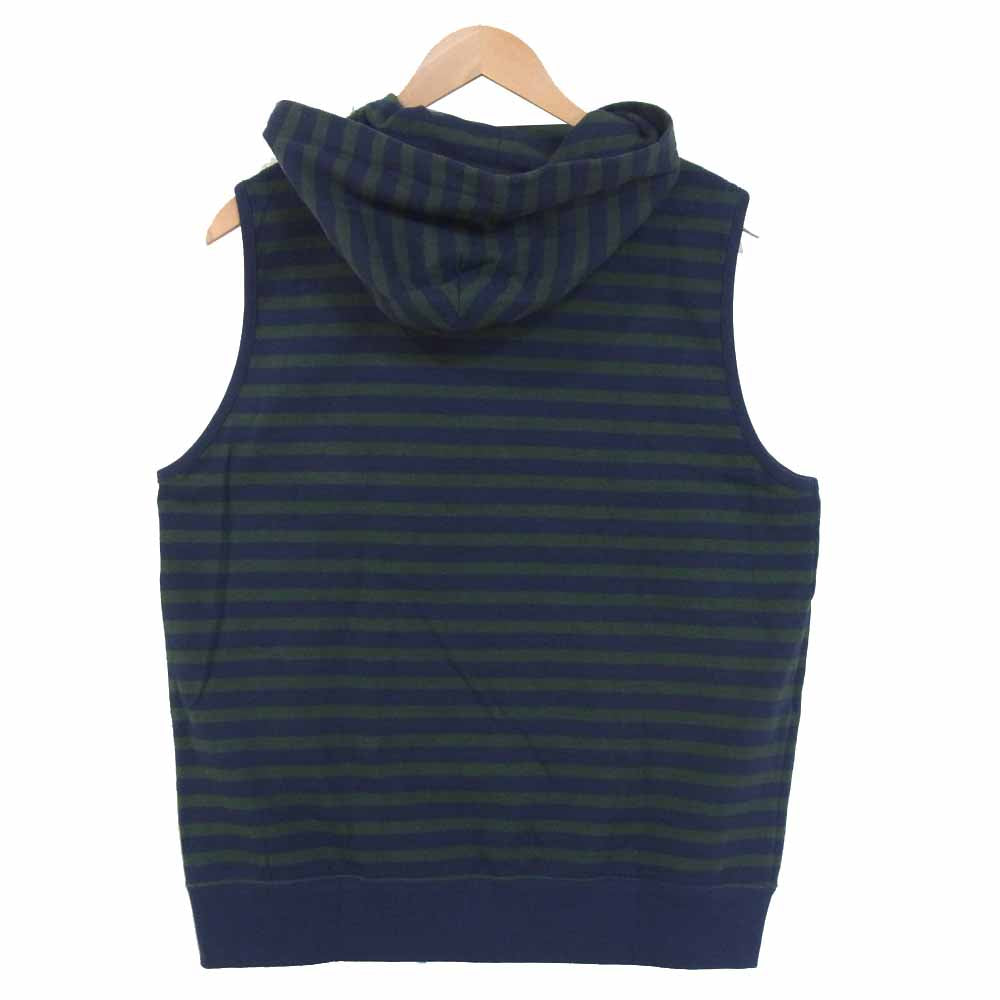 ティージー Hooded Vest カットソー ジップ パーカー ベスト 緑×ネイビー系 5【新古品】【未使用】【中古】