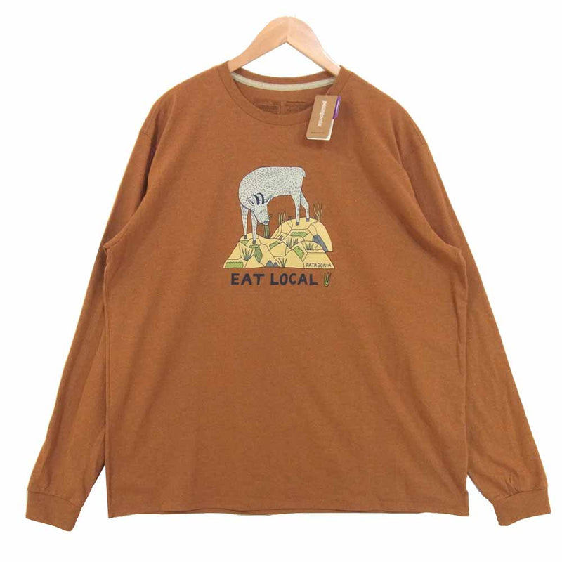 patagonia パタゴニア 38513 L／S Eat Local Goat Responsibili Tee 長袖 Tシャツ EarthwormBrown L【新古品】【未使用】【中古】