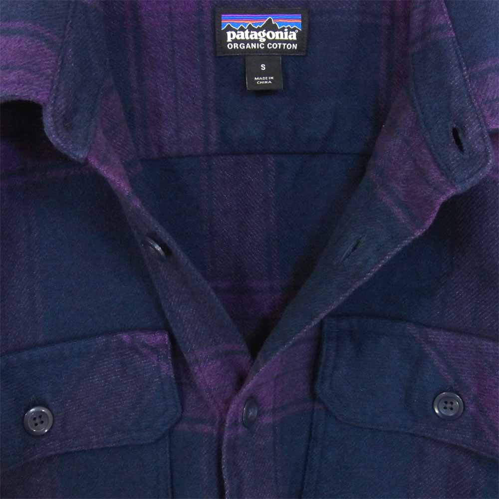 patagonia パタゴニア FA20 53947 L/S Fjord Flannel Shirt フィヨルド フランネル シャツ パープル系 S【美品】【中古】