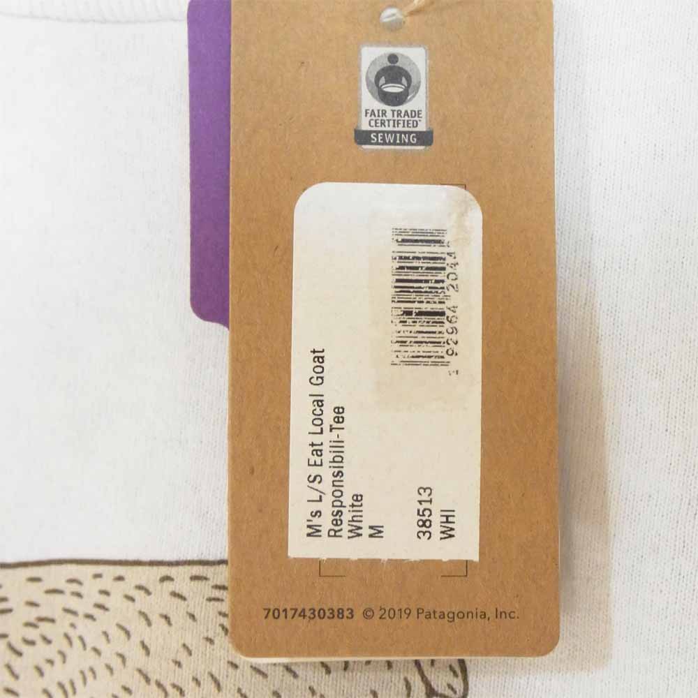 patagonia パタゴニア 38513 L／S Eat Local Goat Responsibili Tee 長袖 Tシャツ ホワイト系 M【新古品】【未使用】【中古】