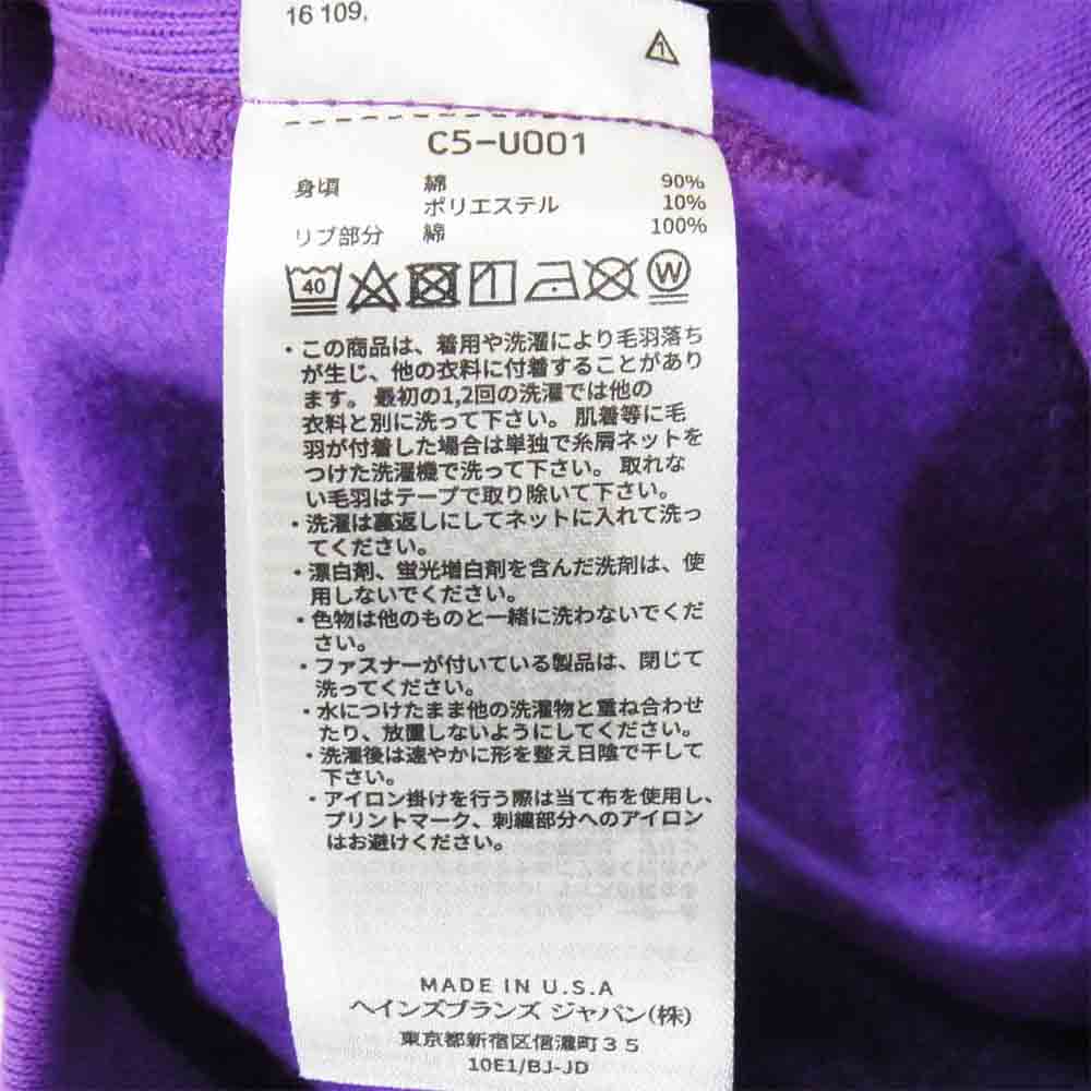 Champion チャンピオン C5-S004 USA製 リバースウィーブ 赤タグ クルーネック スウェット バイオレット L【新古品】【未使用】【中古】
