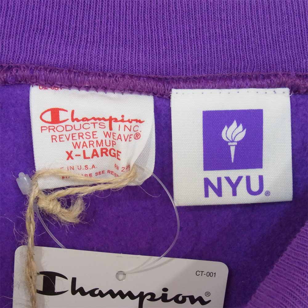 Champion チャンピオン C5-S003 USA製 リバースウィーブ 赤タグ クルーネック スウェット バイオレット XL【新古品】【未使用】【中古】