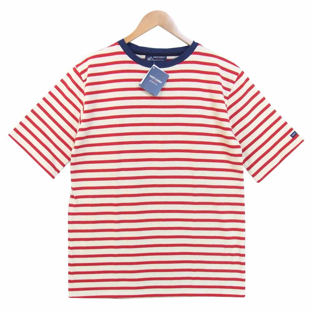 SAINT JAMES セントジェームス 18 JC OUESS JLOU OUESSANT CREW SS ウエッソン クルーネック 半袖 レッド系 40【新古品】【未使用】【中古】