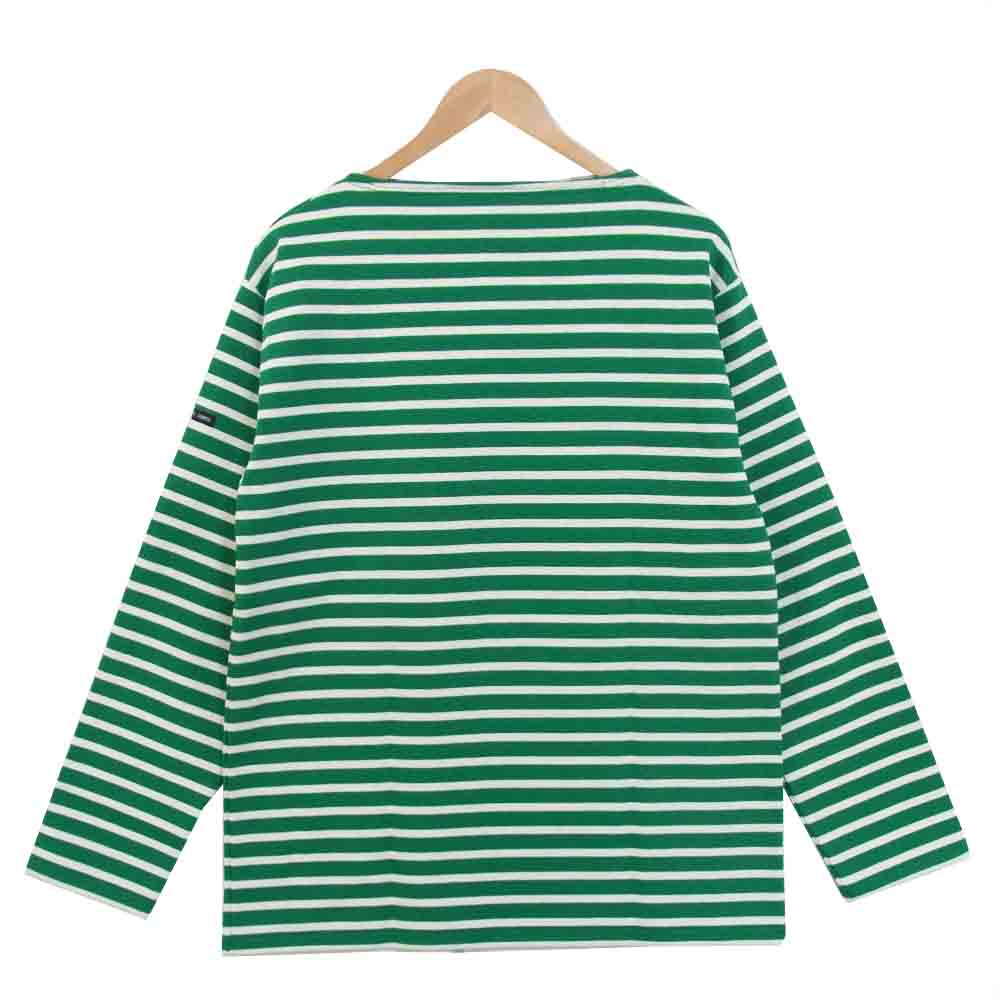SAINT JAMES セントジェームス 280 OUESSANT ウエッソン ボーダーバスクシャツ グリーン系 42【新古品】【未使用】【中古】