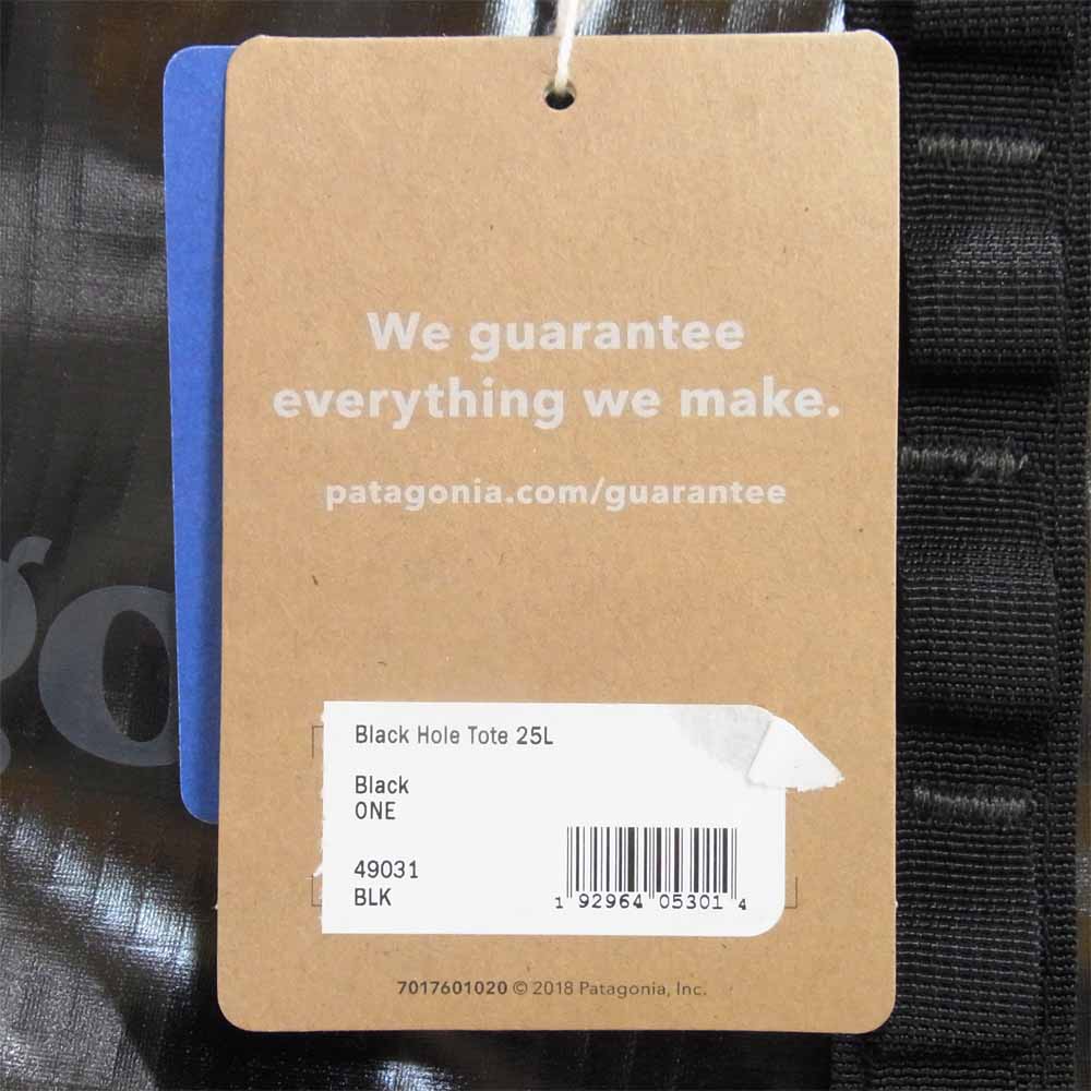patagonia パタゴニア 49031 Black Hole Tote 25L ブラックホール トート バッグ ブラック系【新古品】【未使用】【中古】
