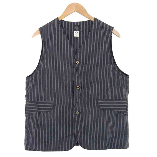POST OVERALLS ポストオーバーオールズ Royal Traveler vest ロイヤル トラベラー 中綿 シンサレート ベスト ブラック系 M【美品】【中古】