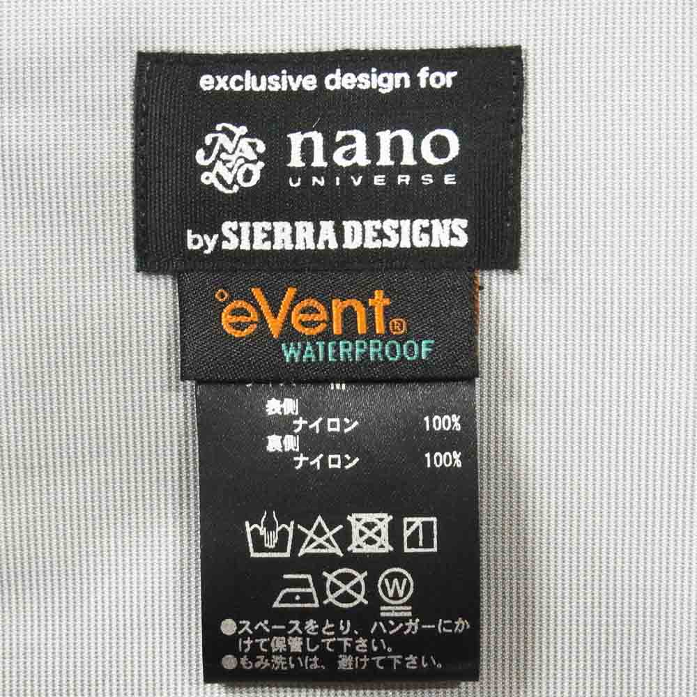 SIERRA DESIGNS シエラデザイン 668-1112012 ナノユニバース 別注 eVent マウンテンパーカー ブラック系 M【新古品】【未使用】【中古】
