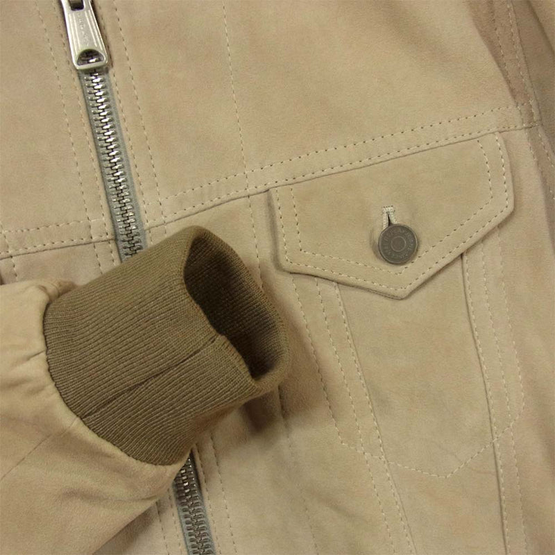 REPLAY リプレイ やぎ革 スエード ジップ ジャケット イタリア製 グレイッシュベージュ系 M【中古】