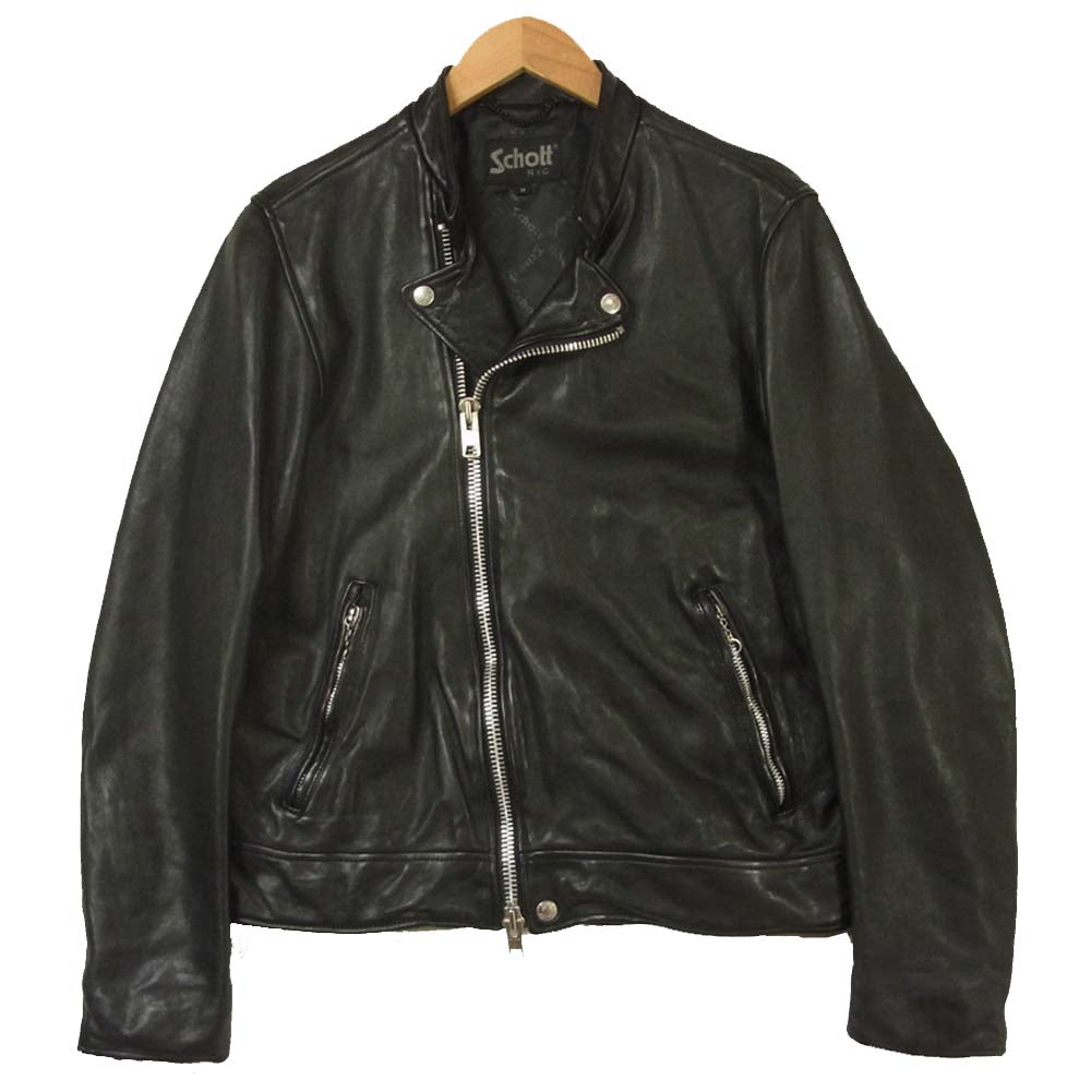 schott ショット 3181070 FREAK’S STORE フリークスストア別注 セミダブル ライダース レザー ジャケット ブラック系 M【中古】