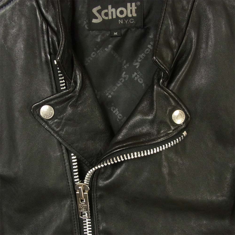 schott ショット 3181070 FREAK’S STORE フリークスストア別注 セミダブル ライダース レザー ジャケット ブラック系 M【中古】