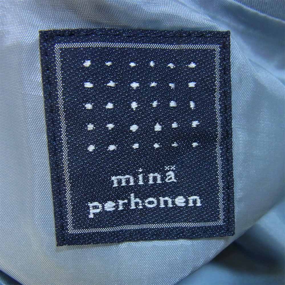 mina perhonen ミナペルホネン vs5024 sand flower スカート 日本製 リネン ベロア ブルー系 38【中古】