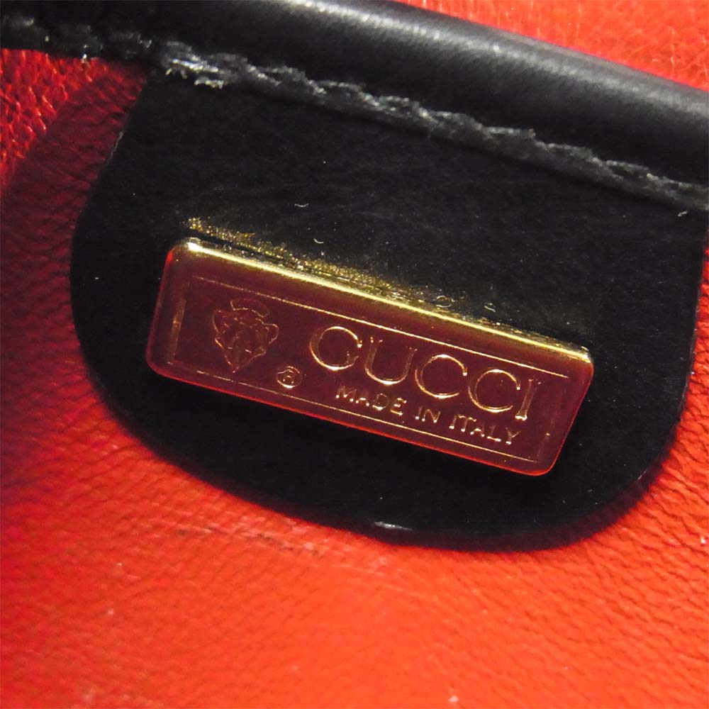 GUCCI グッチ レディロック ハンド バッグ ショルダー レザー 鍵付き イタリア製 ブラック系【中古】