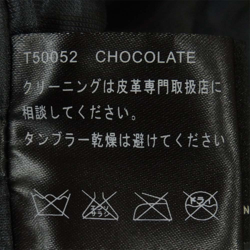 COLE HAAN コールハーン 襟ボア レザー ジャケット 牛革 ラムファー 中国製 ダークブラウン系 S【中古】