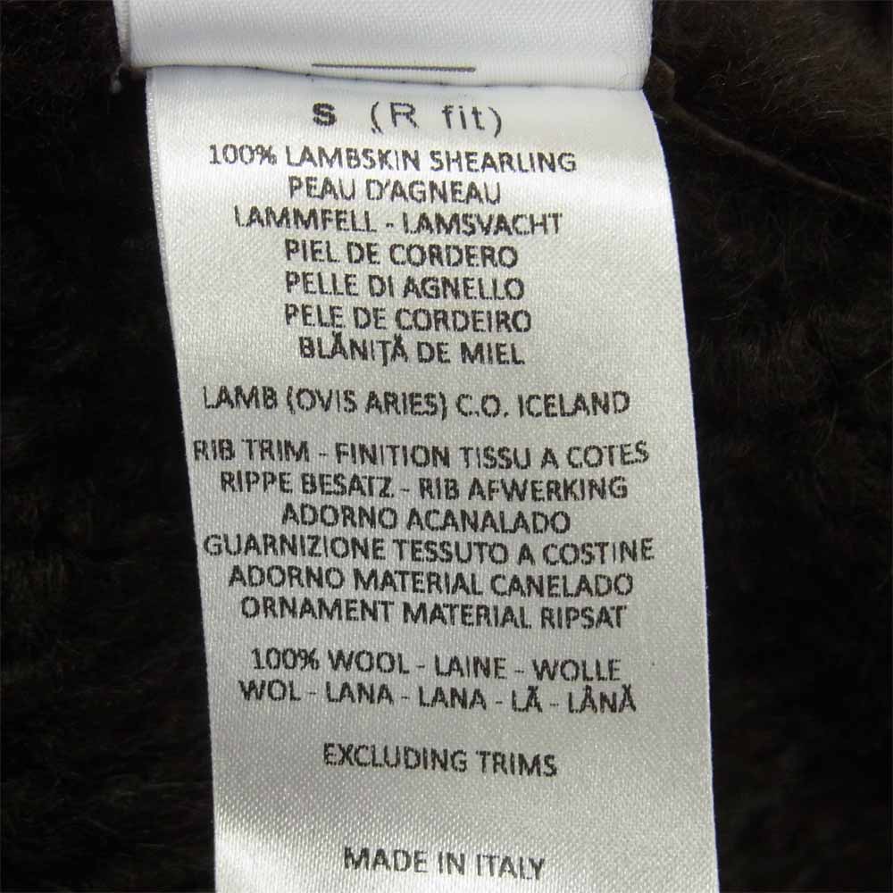 Dunhill ダンヒル 国内正規品 総ムートン ファー 毛皮 フライト ジャケット イタリア製 ダークブラウン系 S【中古】