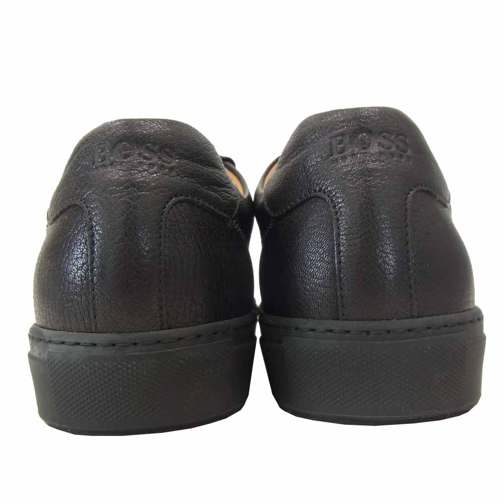 HUGO BOSS ヒューゴボス ローカット  レザー スニーカー ブラック系 40【中古】