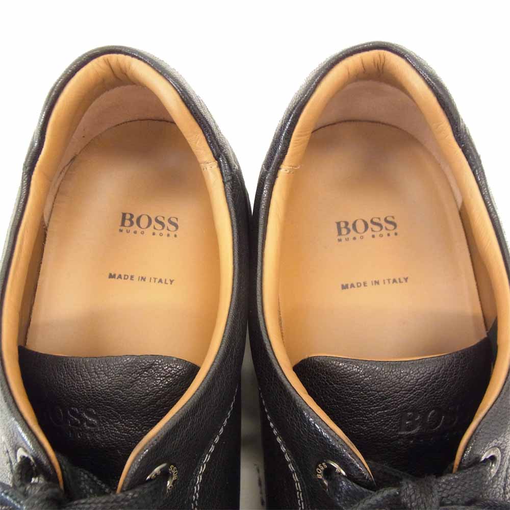 HUGO BOSS ヒューゴボス ローカット  レザー スニーカー ブラック系 40【中古】