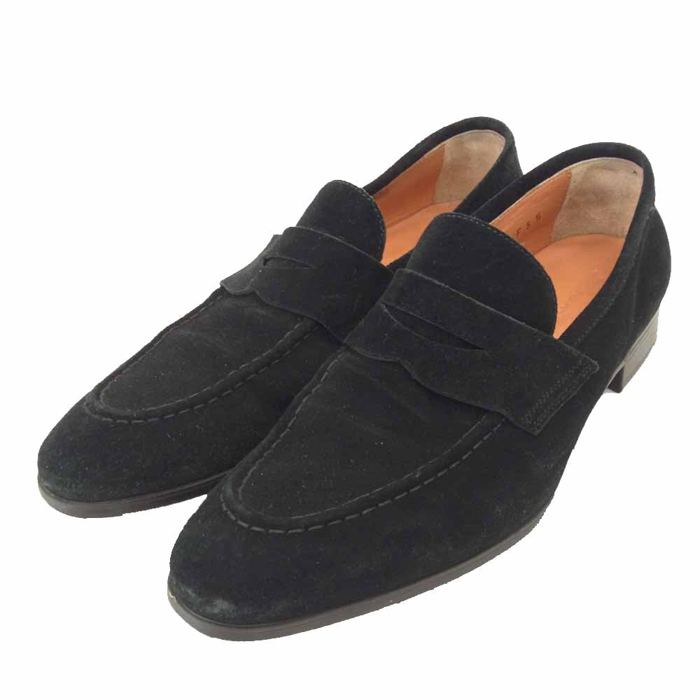 Santoni サントーニ スエード ローファー ブラック系 5 1/2【中古】