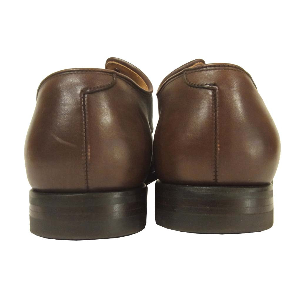 クロケット&ジョーンズ BURFORD 外羽根 プレーントゥ レザー ドレス シューズ ブラウン系 6.5E【中古】