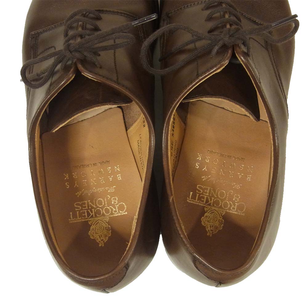 クロケット&ジョーンズ BURFORD 外羽根 プレーントゥ レザー ドレス シューズ ブラウン系 6.5E【中古】