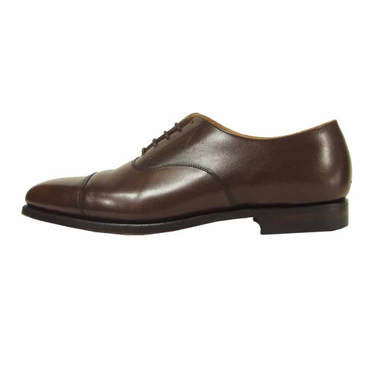 クロケット&ジョーンズ HALLAM 内羽根 ストレート チップ レザー ドレス シューズ ブラウン系 7E【中古】