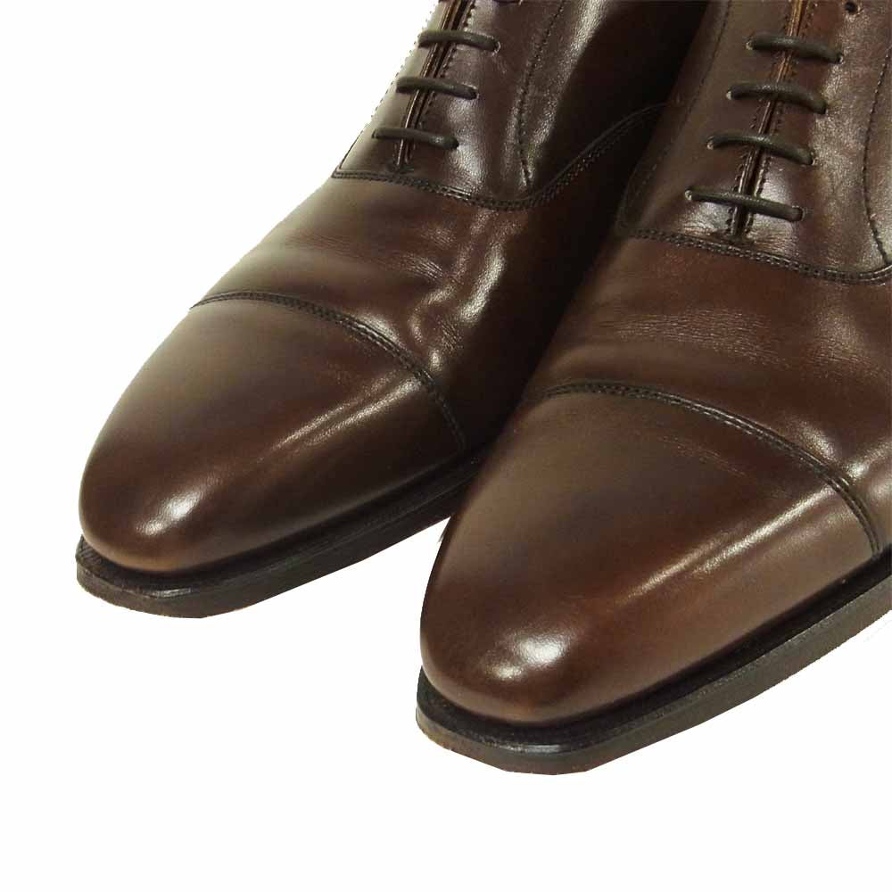 クロケット&ジョーンズ HALLAM 内羽根 ストレート チップ レザー ドレス シューズ ブラウン系 7E【中古】