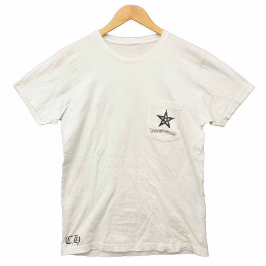 CHROME HEARTS クロムハーツ（原本無） クラシック オーバル スター プリント ポケット Tee ホワイト系 M【中古】
