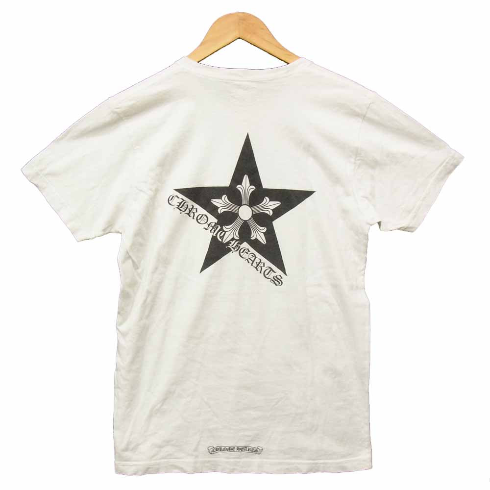 CHROME HEARTS クロムハーツ（原本無） クラシック オーバル スター プリント ポケット Tee ホワイト系 M【中古】