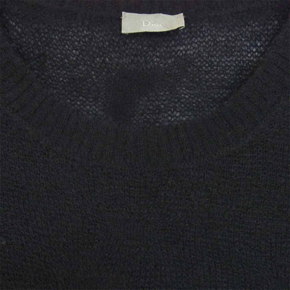 DIOR HOMME ディオールオム 07AW 7H3460940023 エディ期 国内正規品 モヘア ウール クルーネック ニット ダークネイビー系 L【中古】