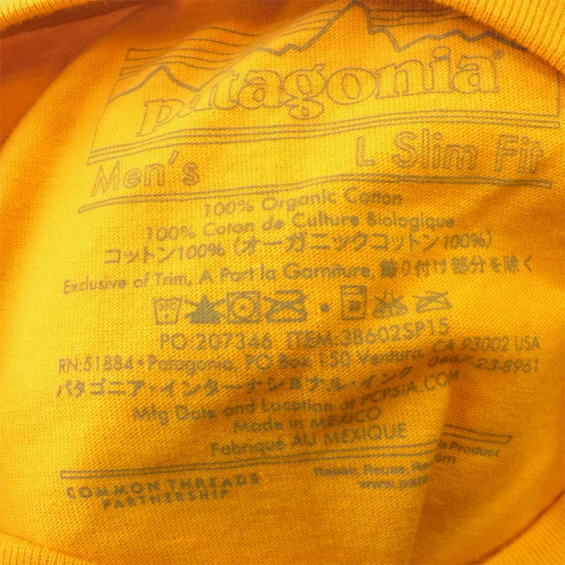 patagonia パタゴニア 38602SP15 グラフィック プリント Tシャツ イエロー系 L【新古品】【未使用】【中古】