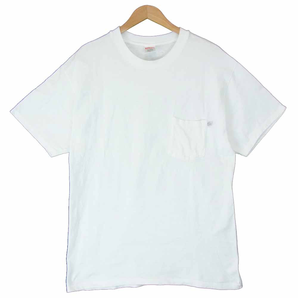 Supreme シュプリーム 1999 グッドイナフ GOODENOUGH コラボ ロゴ 胸ポケット クルーネック Tシャツ ホワイト系 L【中古】