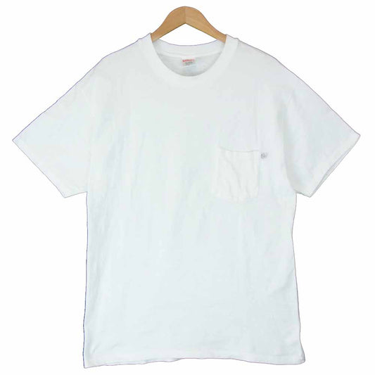 Supreme シュプリーム 1999 グッドイナフ GOODENOUGH コラボ ロゴ 胸ポケット クルーネック Tシャツ ホワイト系 L【中古】
